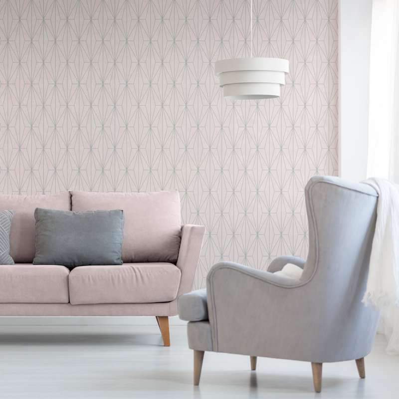Modbury 10.05m x 53cm Wallpaper Roll, Pink/White