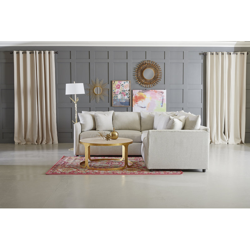 Cecelia Upholstered L-Shaped Sectional, Left Hand Facing, Drusky Ivory Sustain® Basketweave