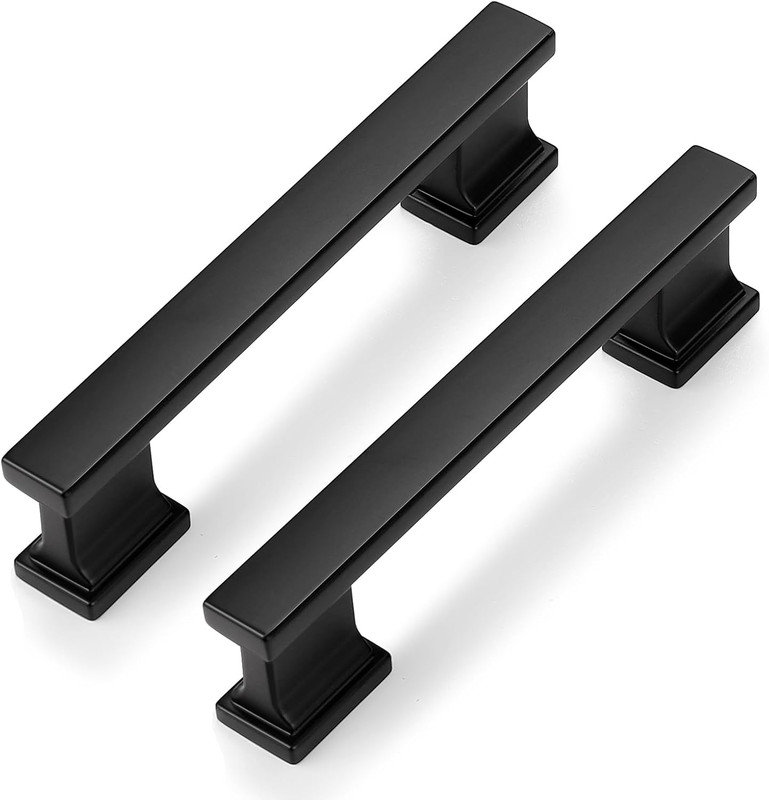 Poignées de tiroir robustes pour quincaillerie de commode Probrico, Noir mat, 3 3/4"