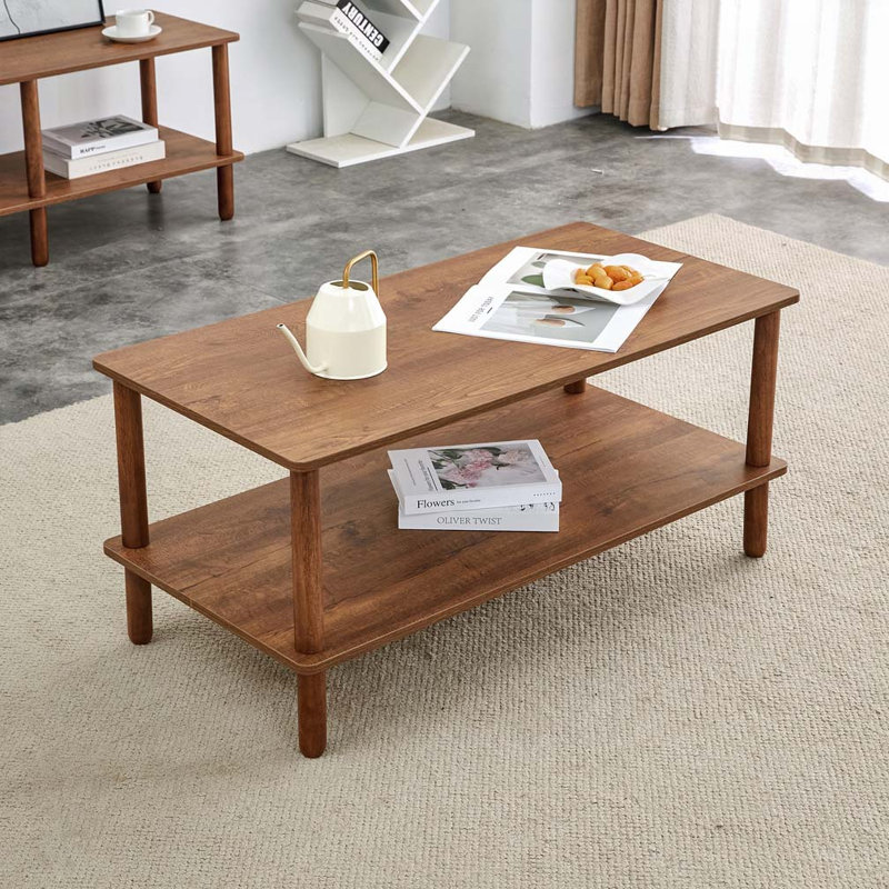 Table basse rectangulaire pour meubles de salon, Noyer