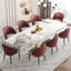 Table de salle à manger extensible de 63 à 94,5 po pour 8 à 10 personnes avec plateau rectangulaire en pierre frittée et base en acier-997103469-996006404