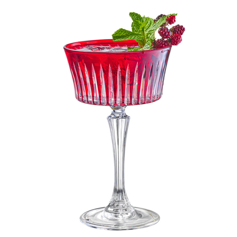 Colored Champagne Coupe Glasses - Amethyst , Stemmed Martini Glassware,  Set of 6 - 8.7 oz., Ruby