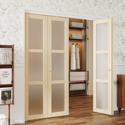 Porte pliante en bois manufacturé 3-Lite