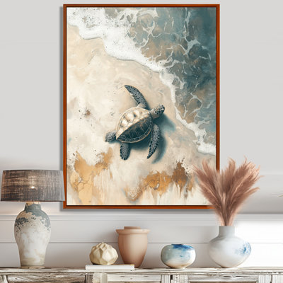 Reproduction d'art sur toile, reproduction de toile de tortue sur toile de la plage de CLAigh