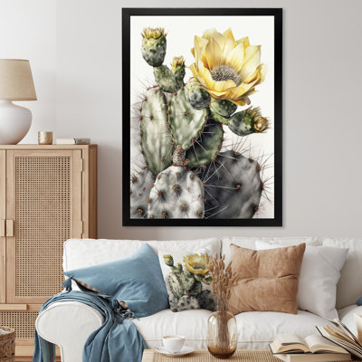 «Ryniah Yellow Green Cactus Flower II», reproduction sur toile