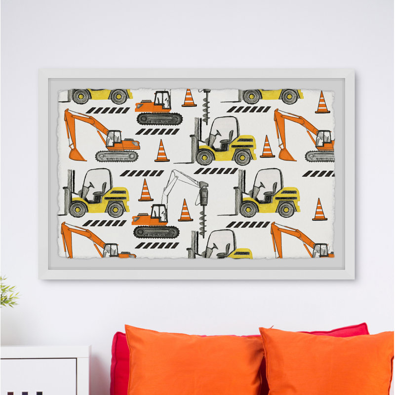Trev Forklift And Drill Duo - Print, 20cm H x 30cm W