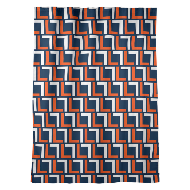 Rideau occultant et isolant avec passe-tringle Luxury, Denver Football Orange/White/Blue