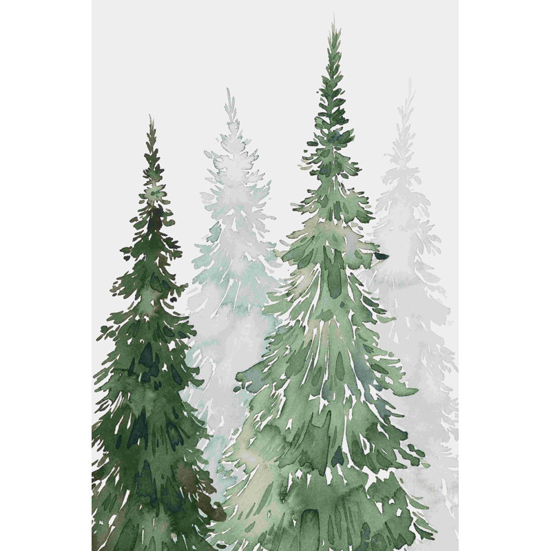 Taillis d'hiver délavé II - peinture sur toile tendue, H 48 po x l 32 po x P 1,25 po