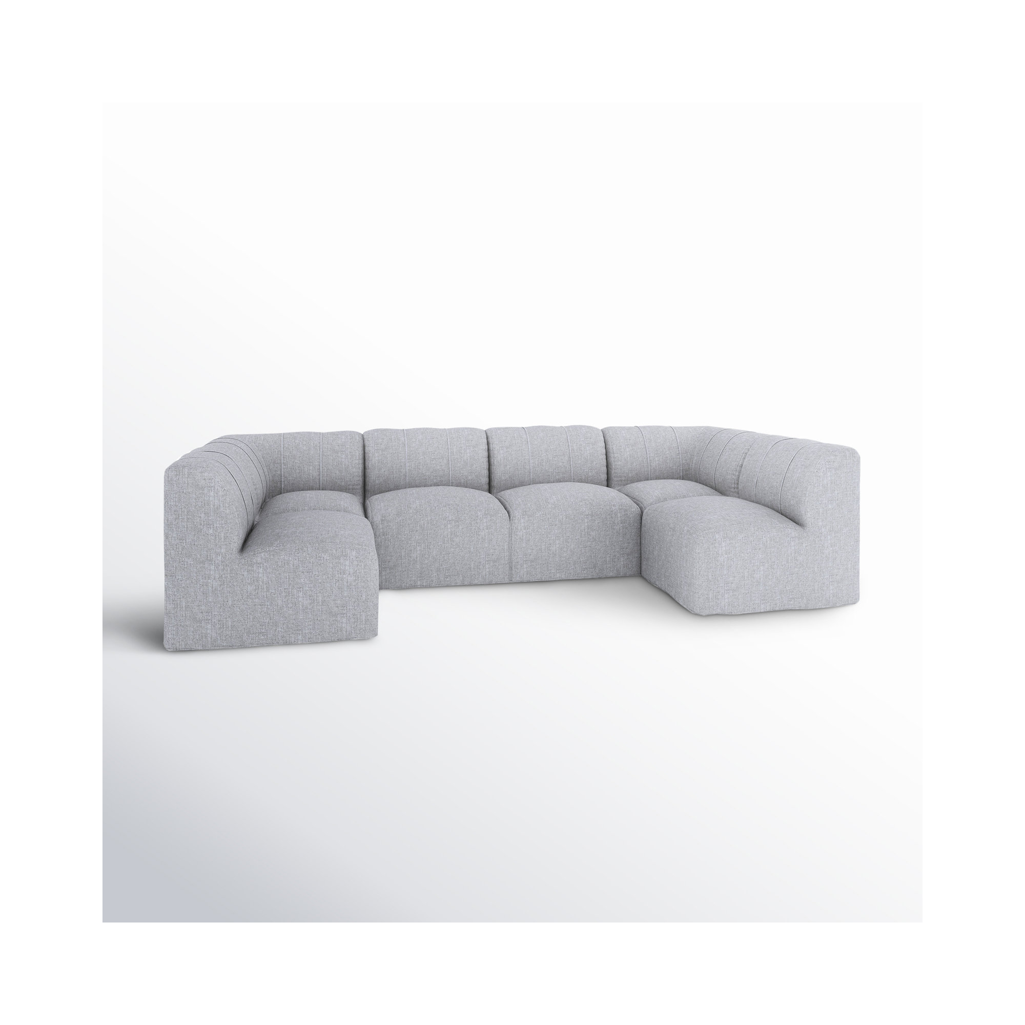 Praia 124" Sunbrella Outdoor U Sectional, Canvas Granite Sunbrella® Canvas