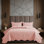 Ensemble de courtepointe embossée de luxe à motif floral - couvre-lit léger en microfibre 3 pièces avec taies décoratives