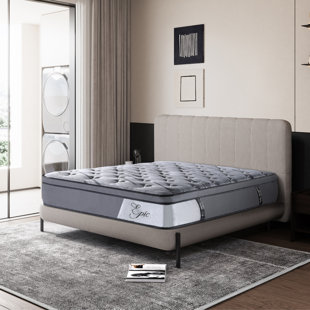 Rayonne épique à partir de matelas de 14 pouces: Certifié Certipur-Us, support de ressorts hélicoïdaux