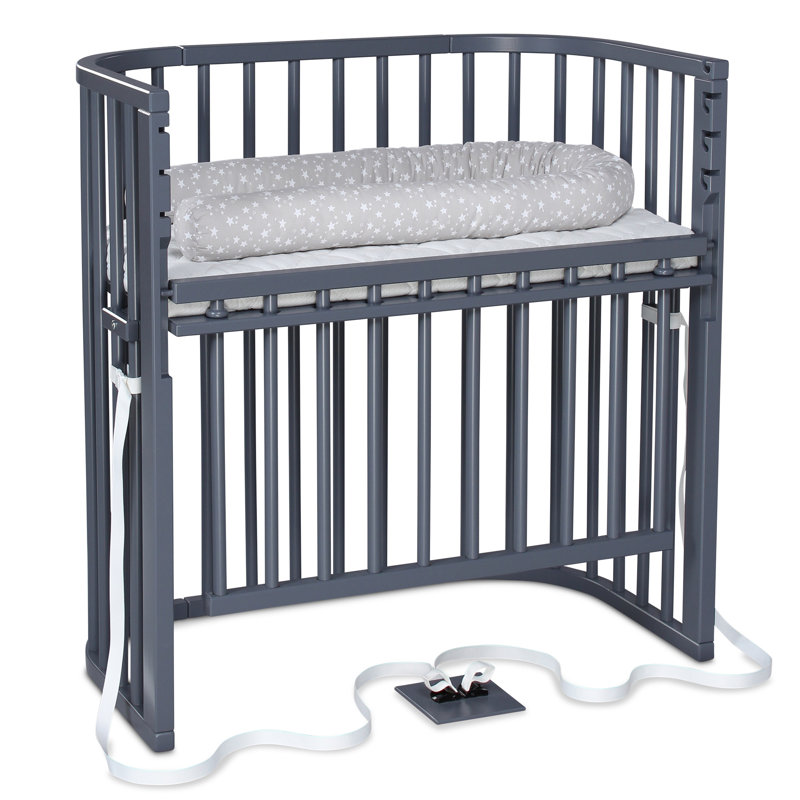 babybay Boxspring Comfort Plus co-sleeper, Lacquered Slate Gray