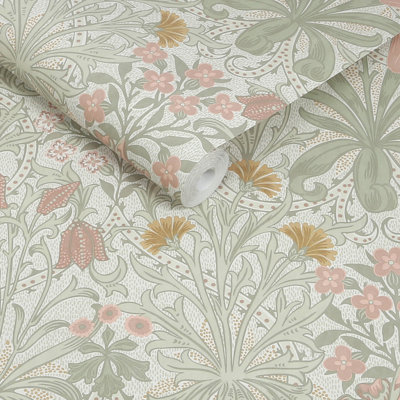  Woodland Weeds Peony & Sage Wallpaper