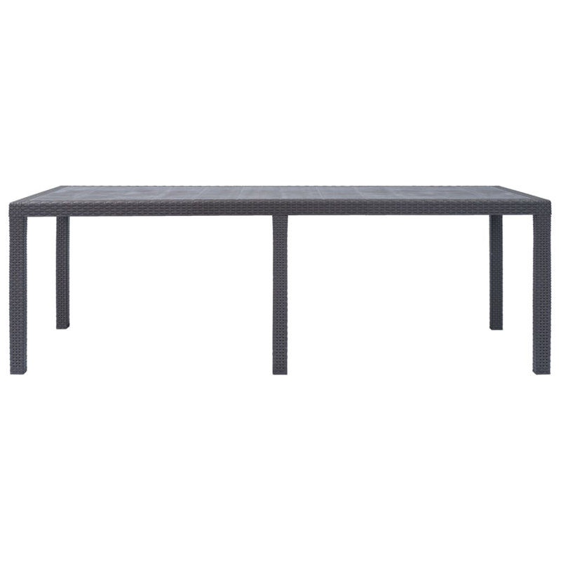Rectangular Outdoor Dining Table - 220 cm W 90 cm D, Brown