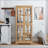 Cabinets Traditional Light Oak Curio Display Cabinet with Glass Doors, Adjustable Shelves, E26 Bulb Included | MDF+glass | Living Room-1838745699