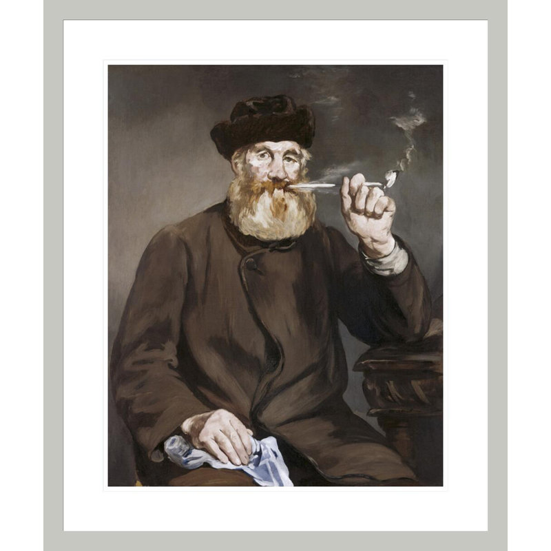 Man Smoking a Pipe by Framed Giclee Print, 27.9" H x 23.5" W