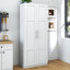 Garde-manger, armoires de rangement pour garde-manger avec 2 portes et 3 tablettes, garde-manger blanc, armoire-699663229