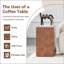 Table de bout à hauteur réglable en placage de noyer de qualité supérieure, table basse polyvalente et table d'appoint polyvalente pour les salons modernes