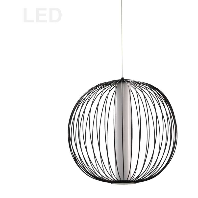 4 - Light LED Unique/Statement Pendant, Matte Black