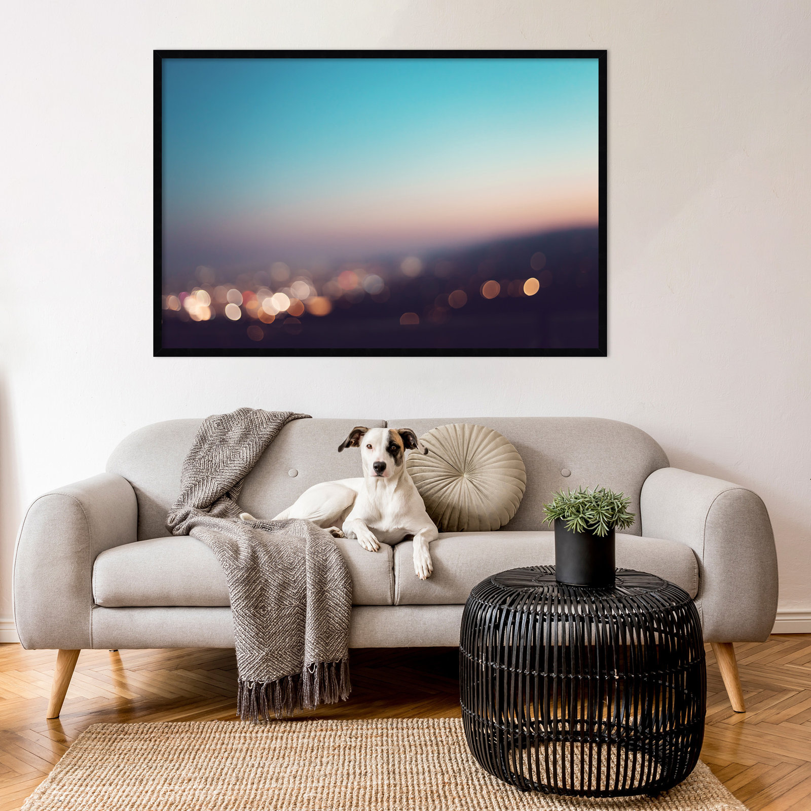 LA LA Sunset by Caroline Mint, Black, 29.25" H x 43.25" W x 0.88" D