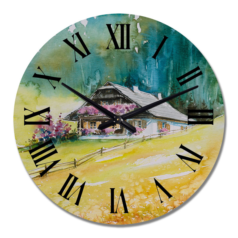 Horloge murale Alpine House On Green Mountains - Cabin & Lodge, Surdimensionné