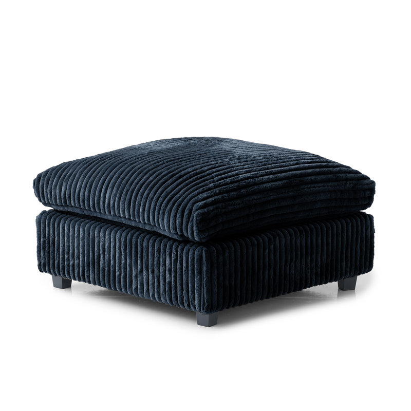 Canapé modulaire rembourré avec repose-pieds, Noir
