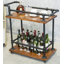 Chariots de bar industriels / Chariots de service / Chariots de cuisine / Chariots porte-bouteilles sur roulettes avec rangement - Chariots roulants industriels - Tablettes / porte-bouteilles à vin et à vin - Mobilier de maison en bois massif et en mét