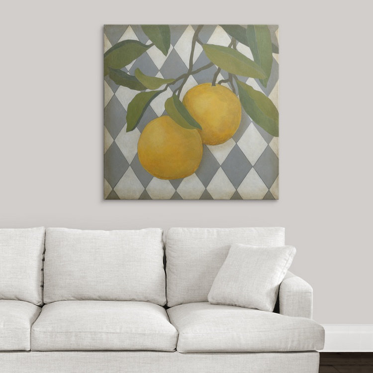 «Fruit and Pattern IV» par Megan Meagher, impression, H 35 po x l 35 po x P 1,5 po, Toile