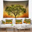 Tapisserie Arbre contre soleil couchant-28491174