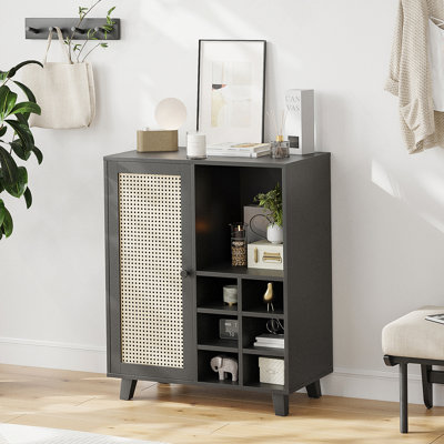 Buffet avec rangement, armoire à vin de 34 pouces avec porte-bouteilles, armoires à buffet pour la maison et le salon