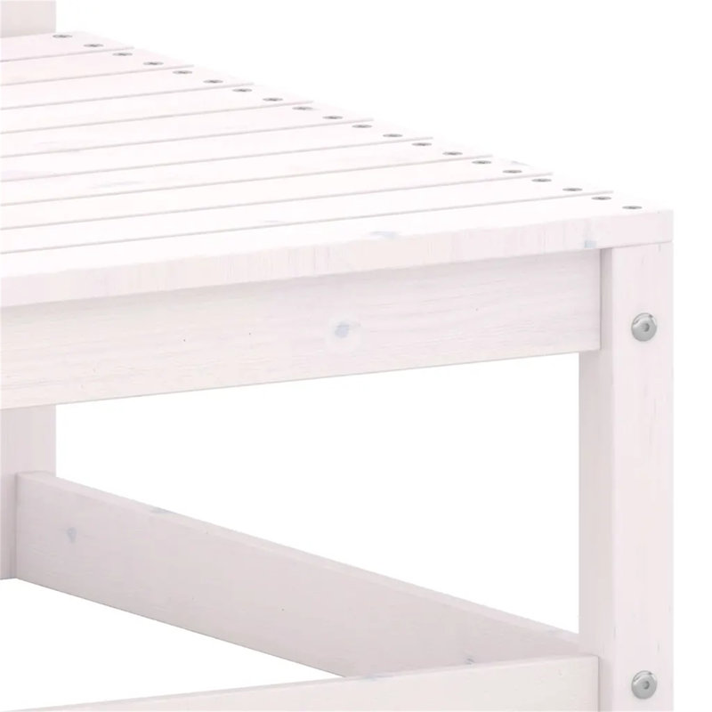 Dellis Pine Outdoor Ottoman, White