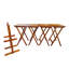 Plateau pliable en bois massif avec rangement, miel, pour usages multiples, support de rangement pour 4 tables à collations, bois, peu encombrant