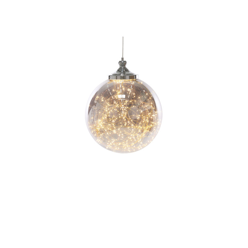 Lalehan 1 - Light LED Sphere Pendant, Silver, 68cm H x 40cm W x 40cm D