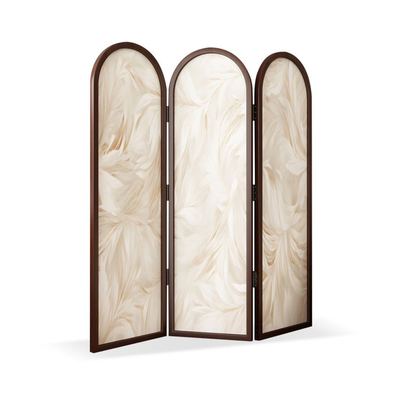 Paravent 3 panneaux en bois massif noir, 3, H 74,8 po x l 59,06 po x P 1,97 po