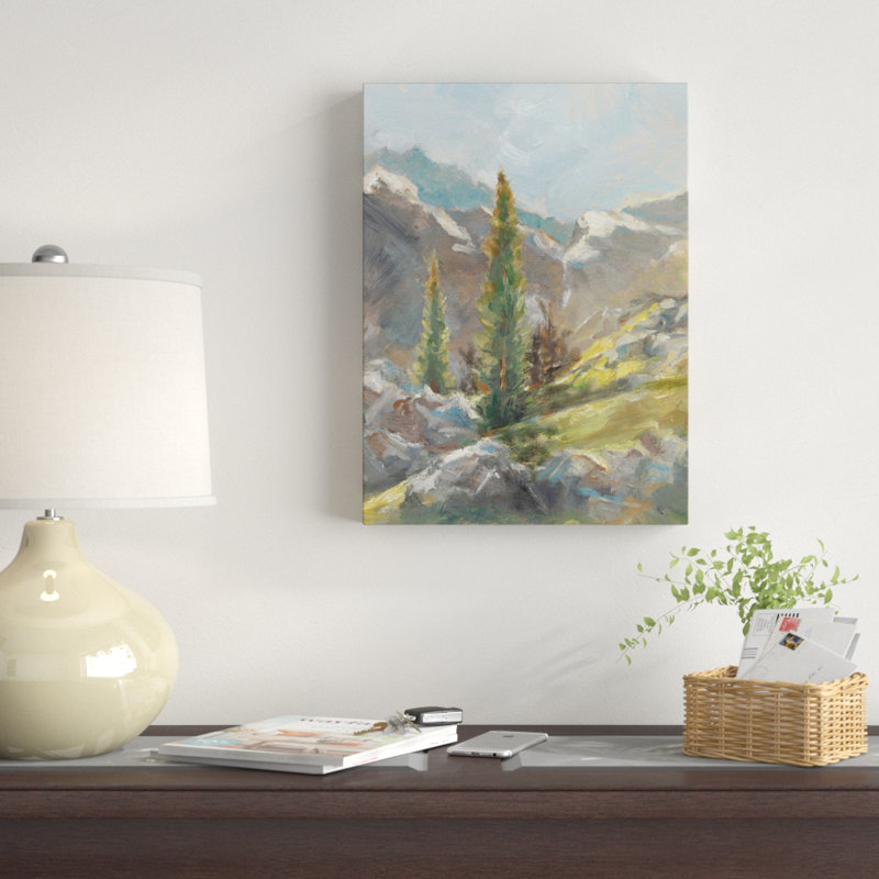 « rocky hillside i », reproduction de peinture à l’aquarelle sur toile tendue, H 19 po x l 14 po x P 2 po