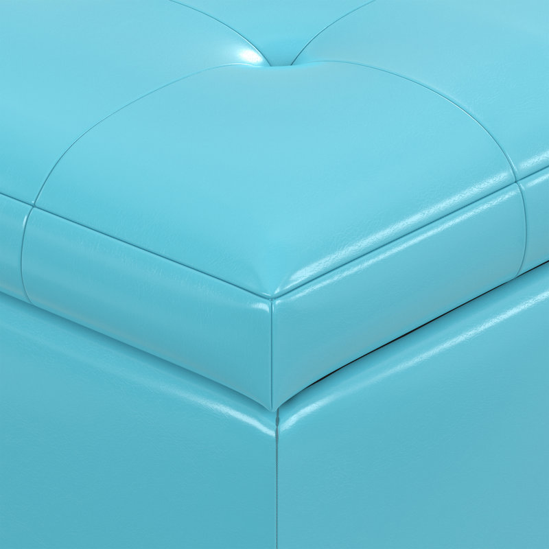 Banc repose-pieds avec rangement caché Cosmopolitan, Bleu
