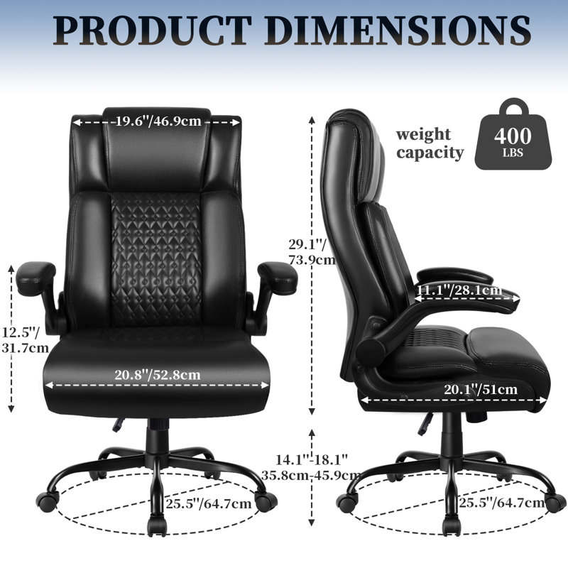Fauteuil de direction Big and Tall, Noir, noir, noir, noir