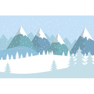" Mountains With Falling Snow "
