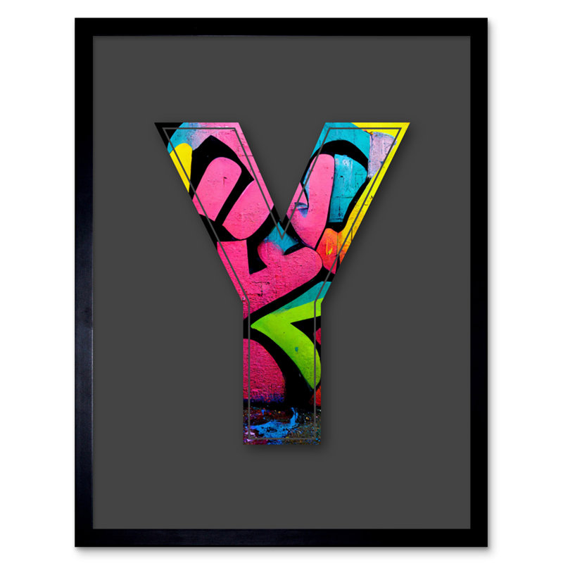 Letter Y Colourful Brick - Single Picture Frame Print