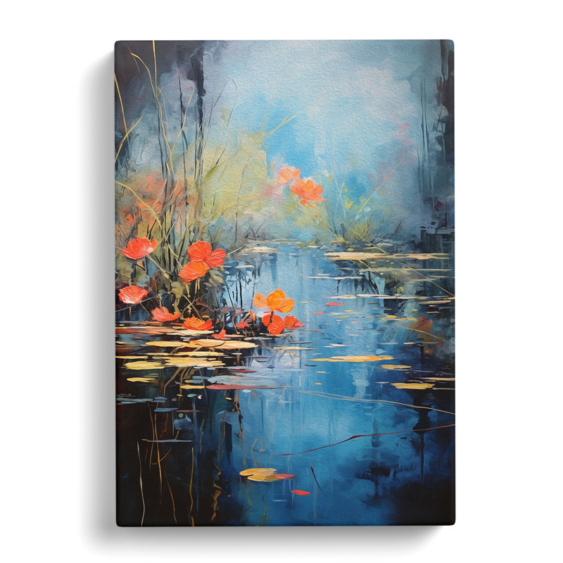 Pond Gestural - Wrapped Canvas, 50cm H x 35cm W x 3cm D