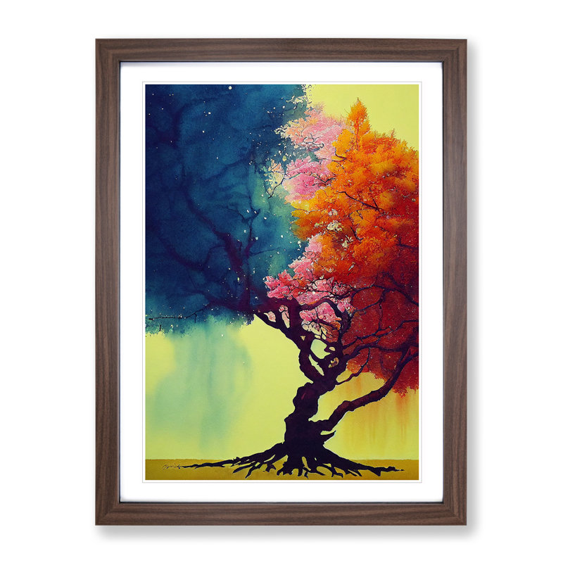 A Tree No.1 1 Piece Single Picture Frame Wall Art, 64cm H x 46cm W x 2cm D, Walnut