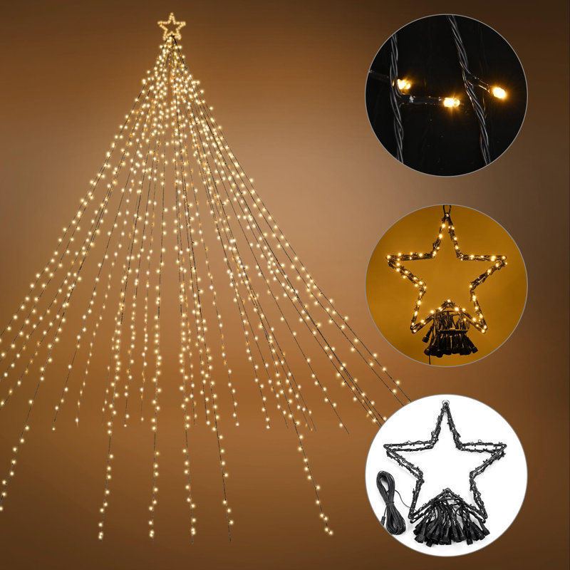 Yescom Christmas Tree Light on Flagpole 4840 LED Warm White Event Camping Decor