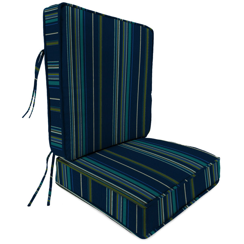 Sunbrella 22" x 45" Outdoor Deep Seat Cushion Set with Ties, Stanton Lagoon