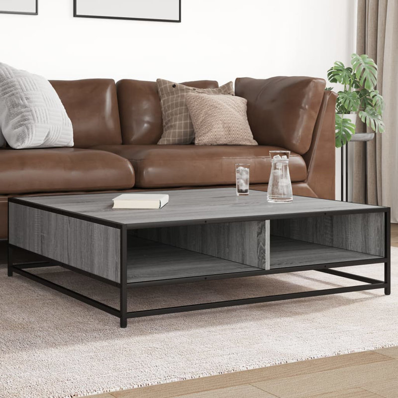 Coffee Table with Storage, Grey , 30" H x 100" L x 100" W