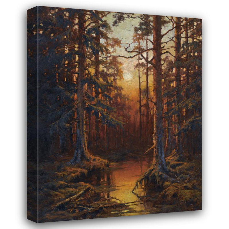 "Forest Sunset" by  Julius Sergius Klever - Gallery Wrap Canvas Wall Art, 40" H x 28" W