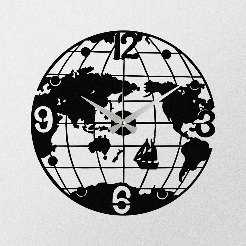 Horloge murale élégante en métal 18,9 po x 18,9 po | Fabrication 100% métal, épaisseur: 0,05 pouce | Nécessite 1 pile AA (non incluse) | Parfait pour les décors modernes et les espaces de vie
