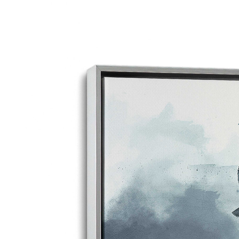 Impression sur toile Ethereal Flock, Cadre flottant en chrome poli, H 20,75 po x l 30,75 po x P 1,75 po