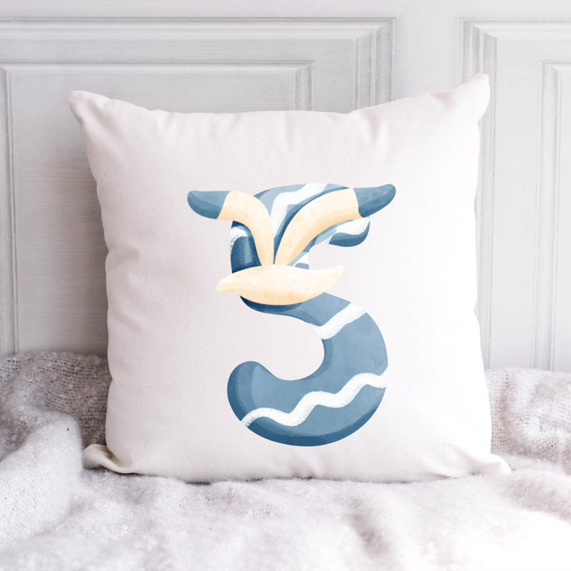 Nautical Sea Life_655 - Coussin décoratif avec coussin décoratif, H 14 po x l 14 po