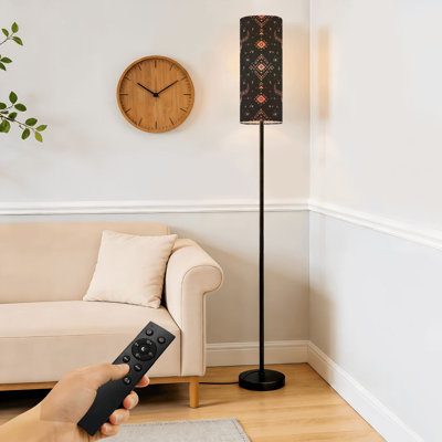 Floor Lamp  Boho seamless bull skull horns ethnic arrangement Minimalist objects Dimmable Modern Standing Lamp with Remote Control Footswitch Bulb Lampshade Tall Pole Corner Lamp for Living Room Bedroom Office