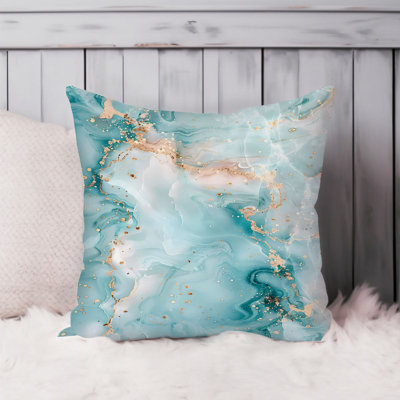 Abstract Light Blue Marble Geode Crystals II Pillow Cover